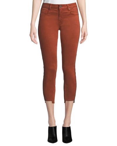 Parker Smith Twisted-seam Skinny Cropped Pants W/ Step-hem In Whiskey