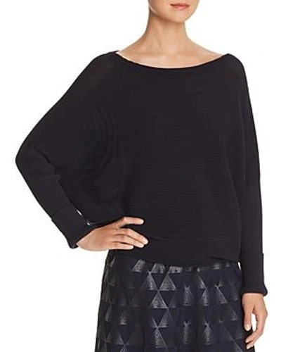 Lafayette 148 Ribbed Dolman Top In Ink