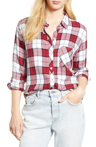 Rails Hunter Plaid Shirt In Scarlet White Sky