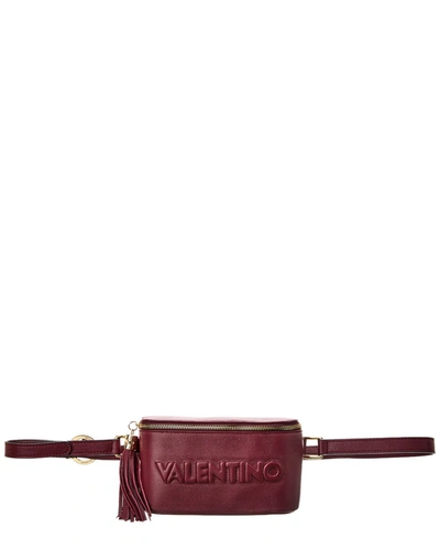 Valentino By Mario Valentino Joelle Embossed Leather Belt Bag In Red