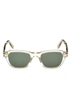Tom Ford 49mm Square Sunglasses In Shiny Light Green / Green