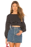 By The Way. Yasmin Tie Back Crop Top In Black