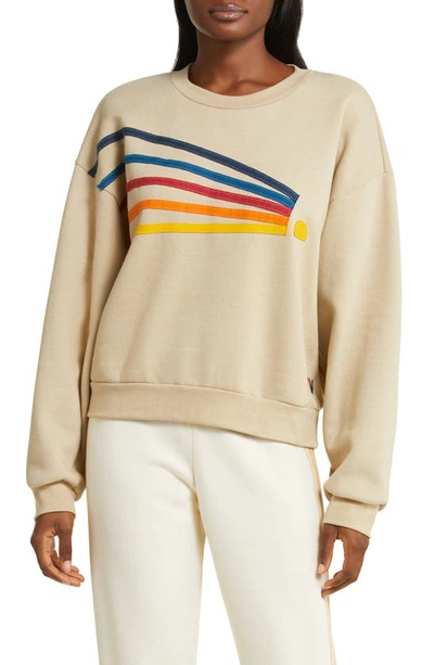 Aviator Nation Daydream Appliqué Graphic Sweatshirt In Sand