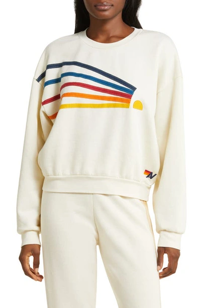 Aviator Nation Daydream - Crew Sweatshirt Relaxed Vintage White