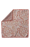 Jack Victor Oliver Reversible Silk Pocket Square In Pink