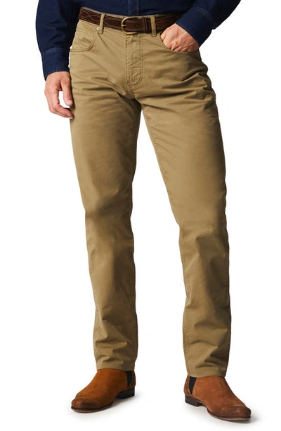 Billy Reid Stretch Cotton Five Pocket Trousers In Moss Greendnu