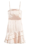 Ava & Yelly Kids' Ruffle Satin Dress In Vanilla Cream