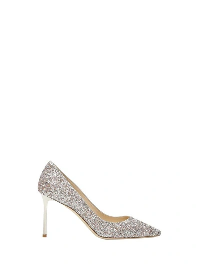 Jimmy Choo Viola Mix Speckled Glitter Pointy Toe In Metal