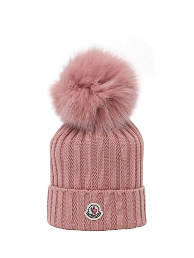 Moncler Pom Pom Hat In Rosa