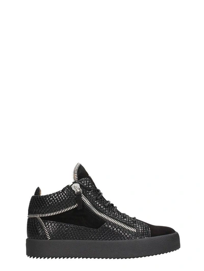 Giuseppe Zanotti Black Leather And Suede Sneakers