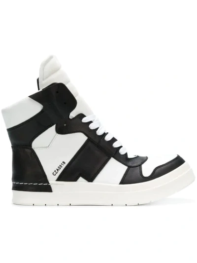 Cinzia Araia High-top Sneakers In Black And White Leather