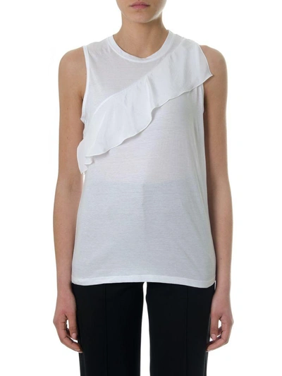 Proenza Schouler Withe Silk Top With Ruffle In White