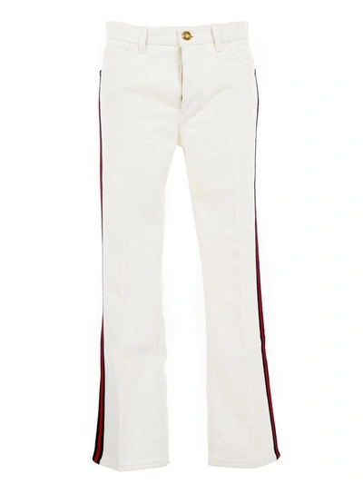 Gucci Denim Flared Trousers In White
