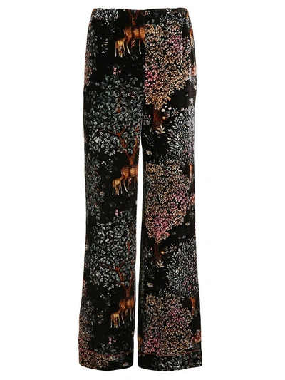 Alberta Ferretti Woodland Velvet Trousers In Black