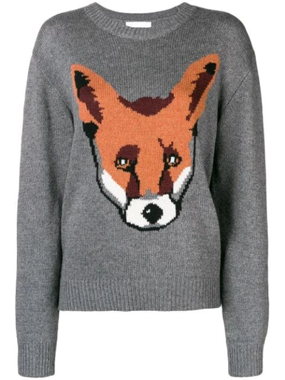 Peter Jensen Fox Sweater In Grey