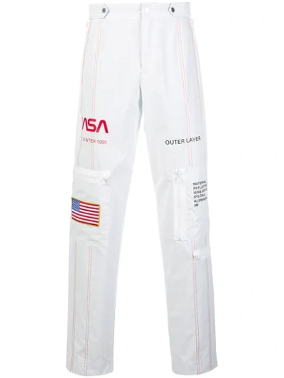 Heron Preston Nasa Wide Leg Trousers In White