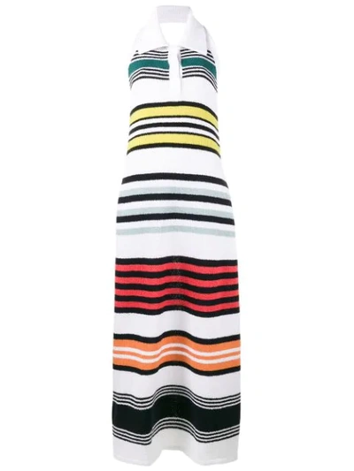 Rosie Assoulin Rainbow Stripe Knitted Dress In White