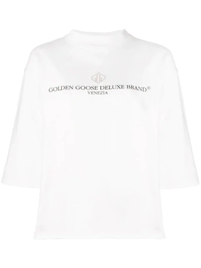 Golden Goose Logo Print Sweatshirt In White