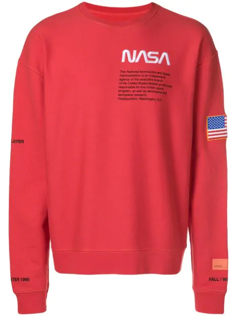 Heron Preston X Nasa Loose Fitted Sweatshirt - Red | ModeSens