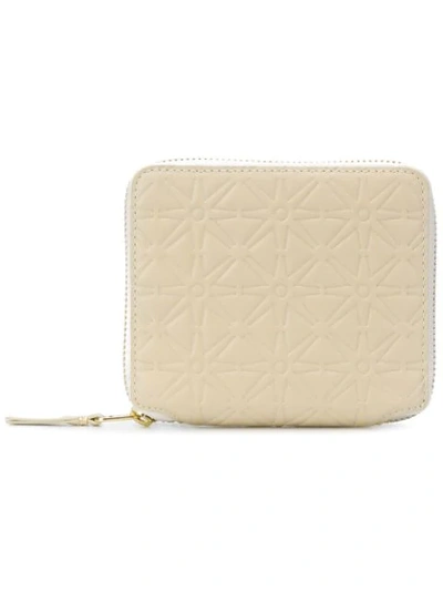 Comme Des Garçons Textured Leather Wallet In White