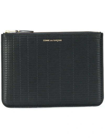 Comme Des Garçons Wallet Textured Leather Wallet - Black In Black