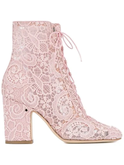 Laurence Dacade Milly Lace Boots - Pink