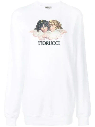 Fiorucci Logo Print Sweater - White