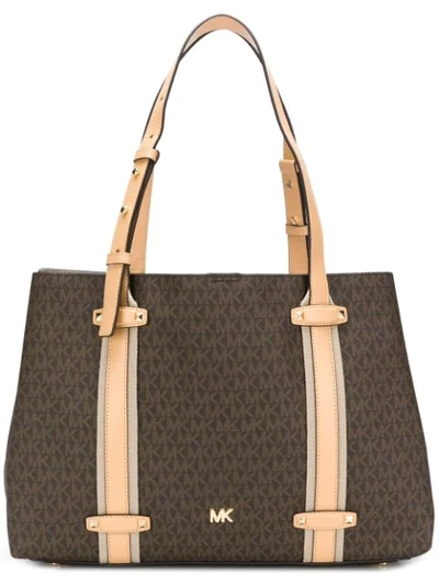 Michael Michael Kors Monogram Tote Bag In Brown