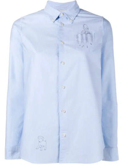 Visvim Rico Printed Long Sleeve Shirt In Blue