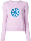 Alberta Ferretti Wool And Cashmere Cropped Sweater With Intarsia In Light Purple