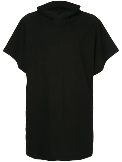 Julius Wrap-collar Longline Shirt - Black