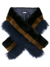 P.a.r.o.s.h Long Fur Stole In Blue