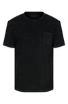 John Varvatos Cooper Washed Cotton Slub T-shirt In Black