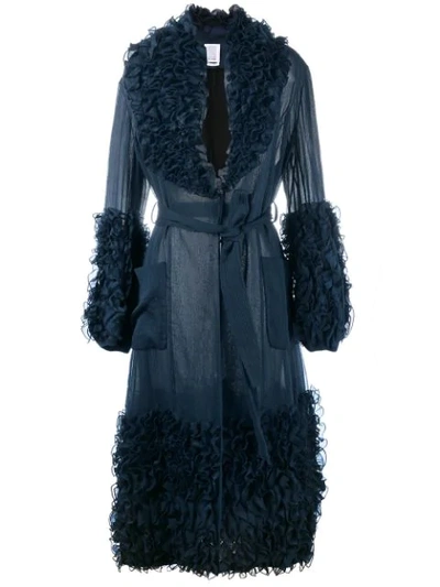 Rosie Assoulin Ruffle Trimmed Coat In Blue