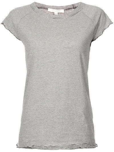 Nili Lotan Frill Hem Striped T-shirt - Grey