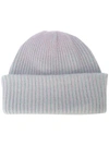 The Elder Statesman Rib Knit Beanie - Green