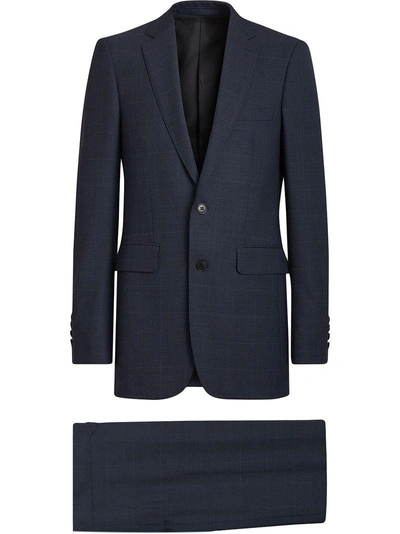 Burberry Modern Fit Check Wool Three-piece Suit - Blue