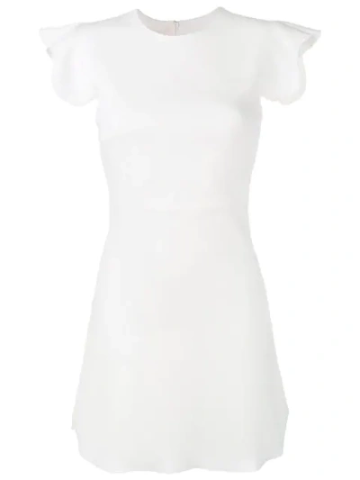 Giambattista Valli Scalloped Sleeve Dress In White