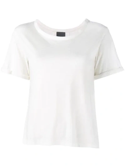 Lot78 Cashmere Side Split T In White