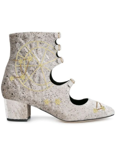 Liudmila Little Nell Embroidered Boots In Grey