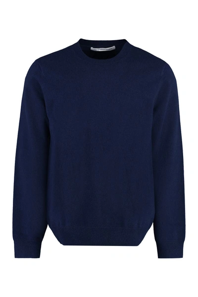Comme Des Garçons Wool-blend Crew-neck Sweater In Blue