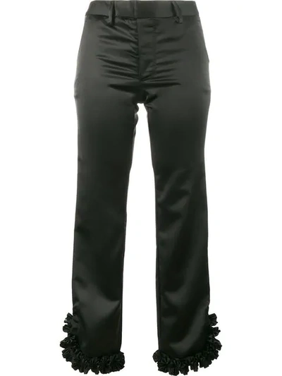 Jour/né Ruffled Hem Cropped Trousers In Black