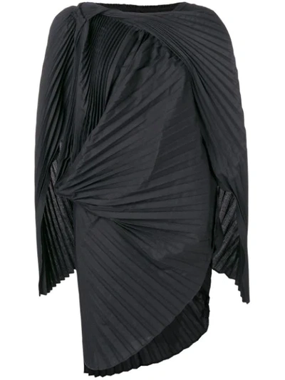 Junya Watanabe Asymmetrical Pleated Dress In Black