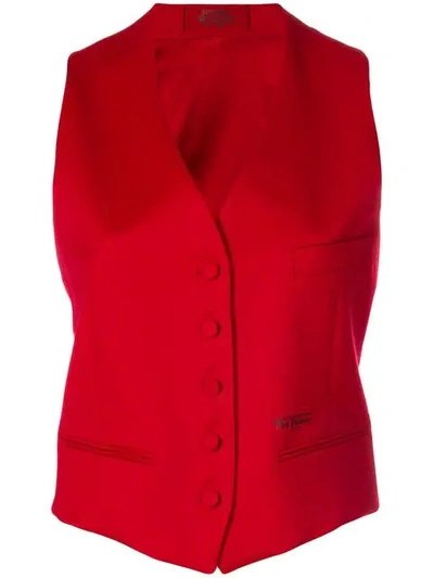 Styland Tailored Suit Waistcoat In Red