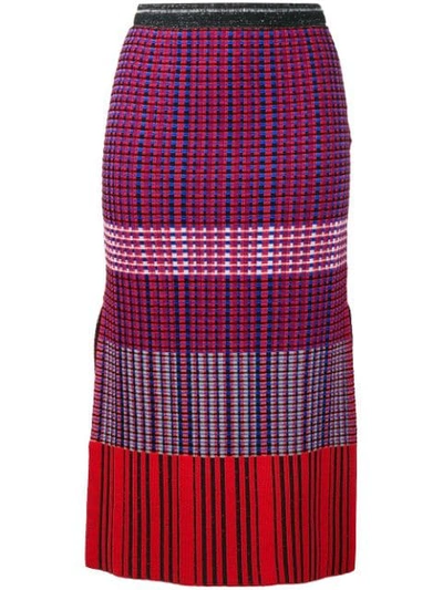 Proenza Schouler Knitted Pencil Skirt In Red