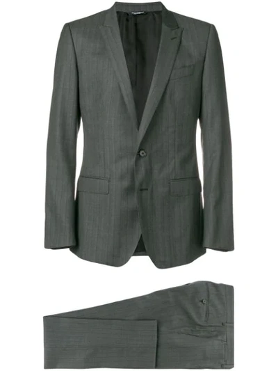 Dolce & Gabbana Striped Two-piece Suit In Grey