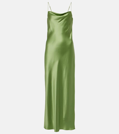 Dorothee Schumacher Charmeuse Silk Dress In Green