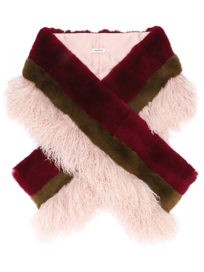P.a.r.o.s.h . Two Tone Fur Stole - Pink & Purple