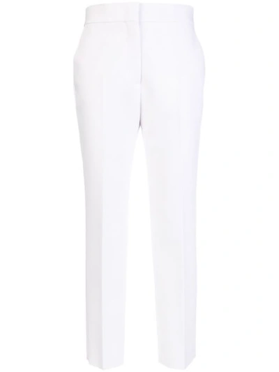 Msgm Cropped Tailored Trousers In White