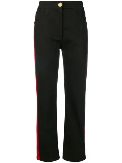 Balmain Side Stripe Trousers In Black